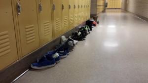 Shoes outside the classroom
